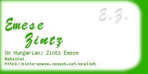 emese zintz business card